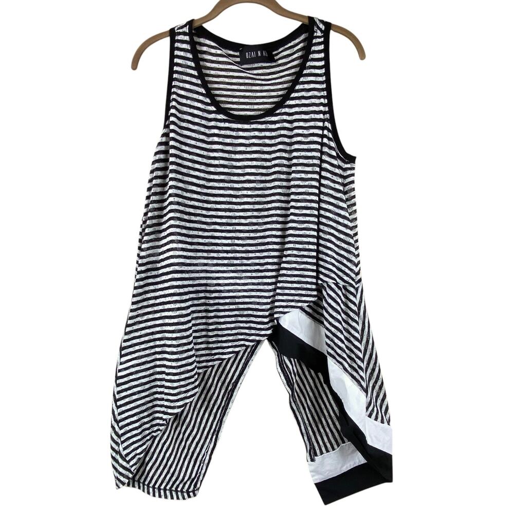 Ozai N Ku Alembika Art To Wear Tunic Tank Size S Black White Layering